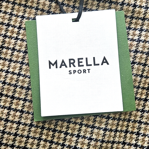 NWT Marella Women's Houndstooth Mini Whisky Wool Skirt: Color- Camel: Size- 10 - Picture 4 of 11